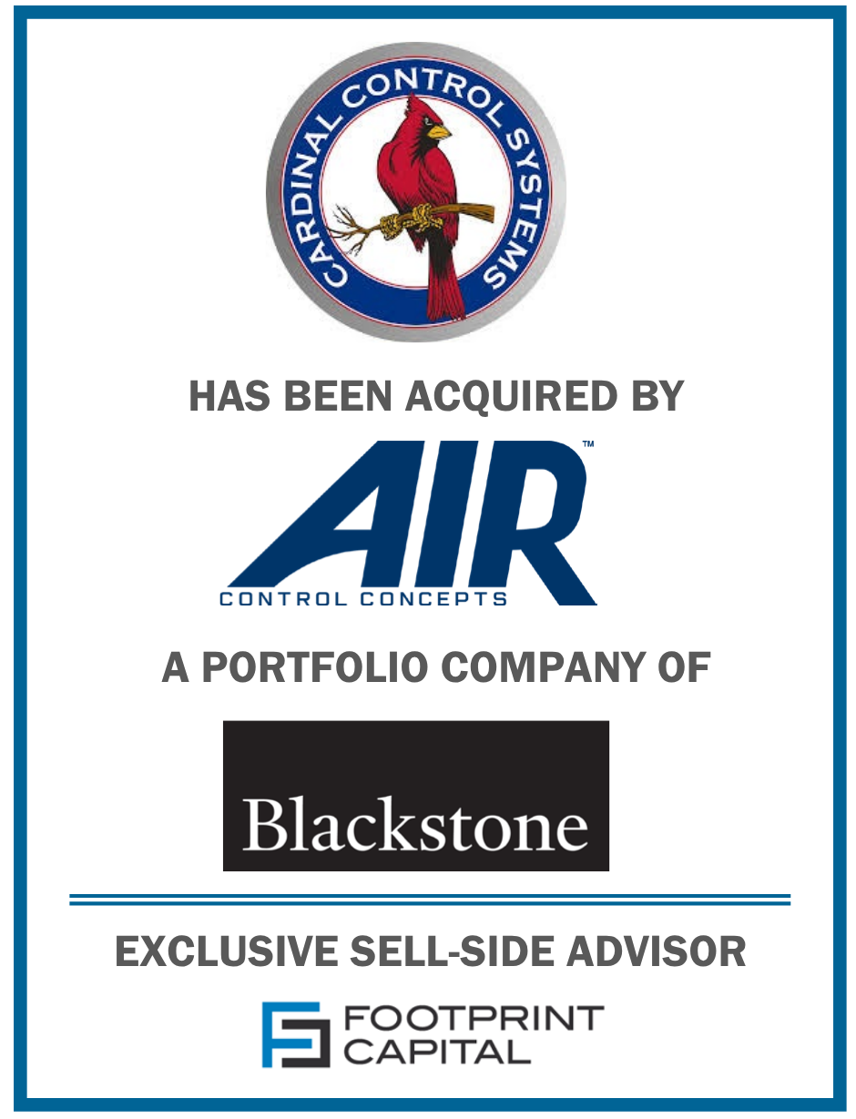 Footprint Capital Advises Cardinal Control Systems, Inc. in Sale to AIR Control Concepts, a portfolio company of Blackstone Inc. (NYSE: BX)